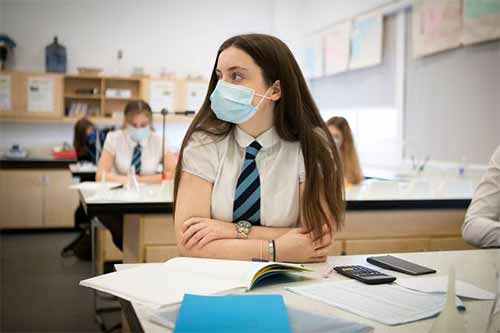 pupil in school with mask
